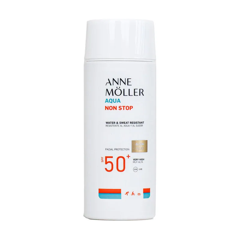 Anne Möller AQUA NON STOP resistente al agua y al sudor glow fluid SPF50+ 75 ml