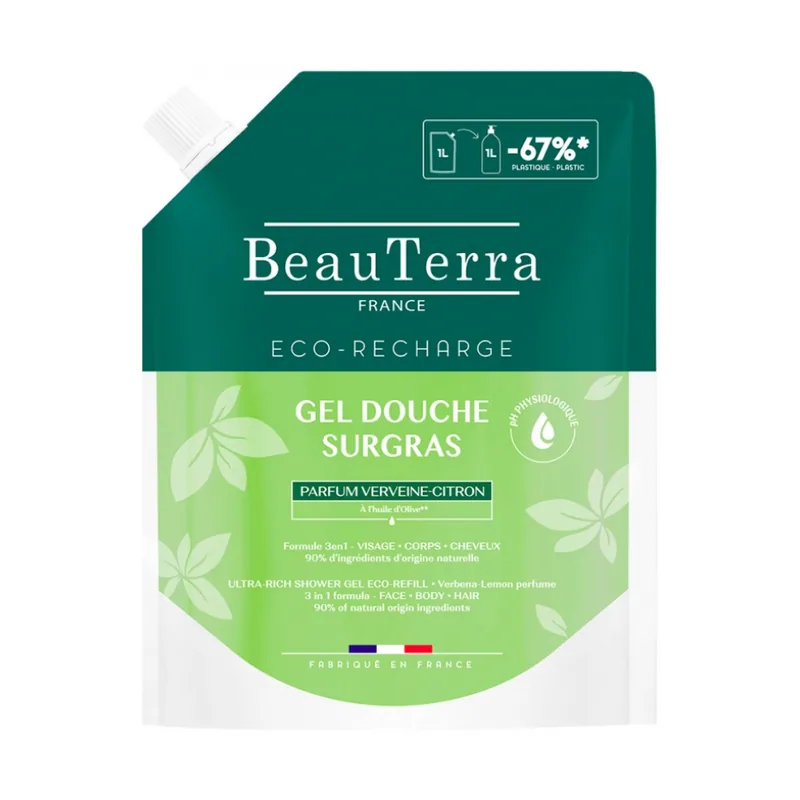 Beauterra VERBENA LIMÓN gel de ducha recarga 1000 ml