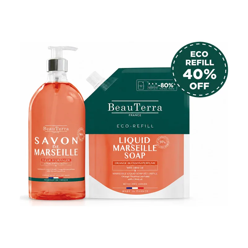 Beauterra Flor DE Naranjo GEL + Recarga Estuche 2 pz