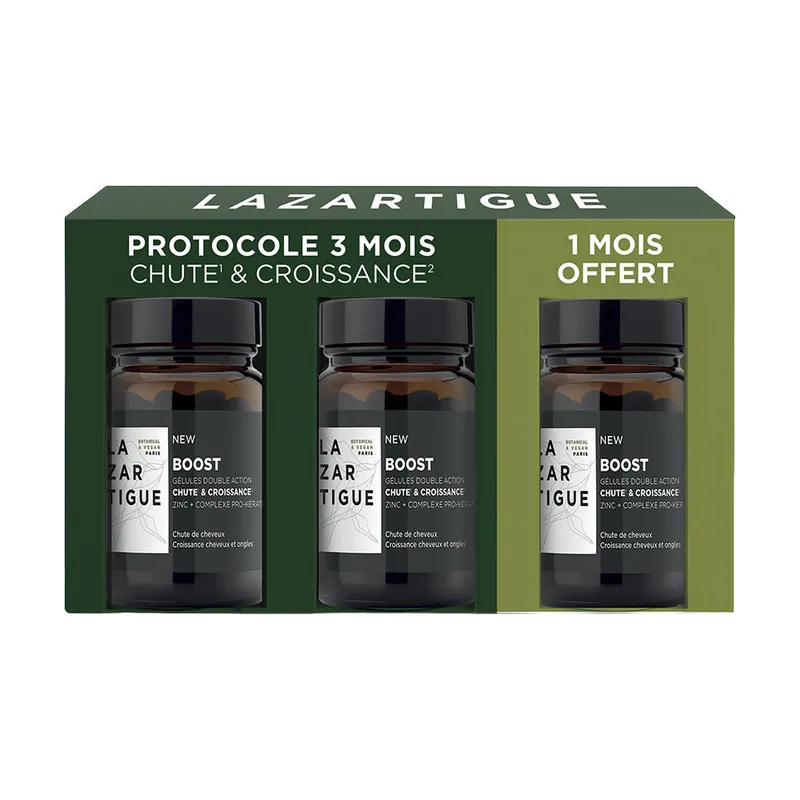 Lazartigue BOOST cápsulas de doble acción contra la caída y para el crecimiento del cabello 90 u