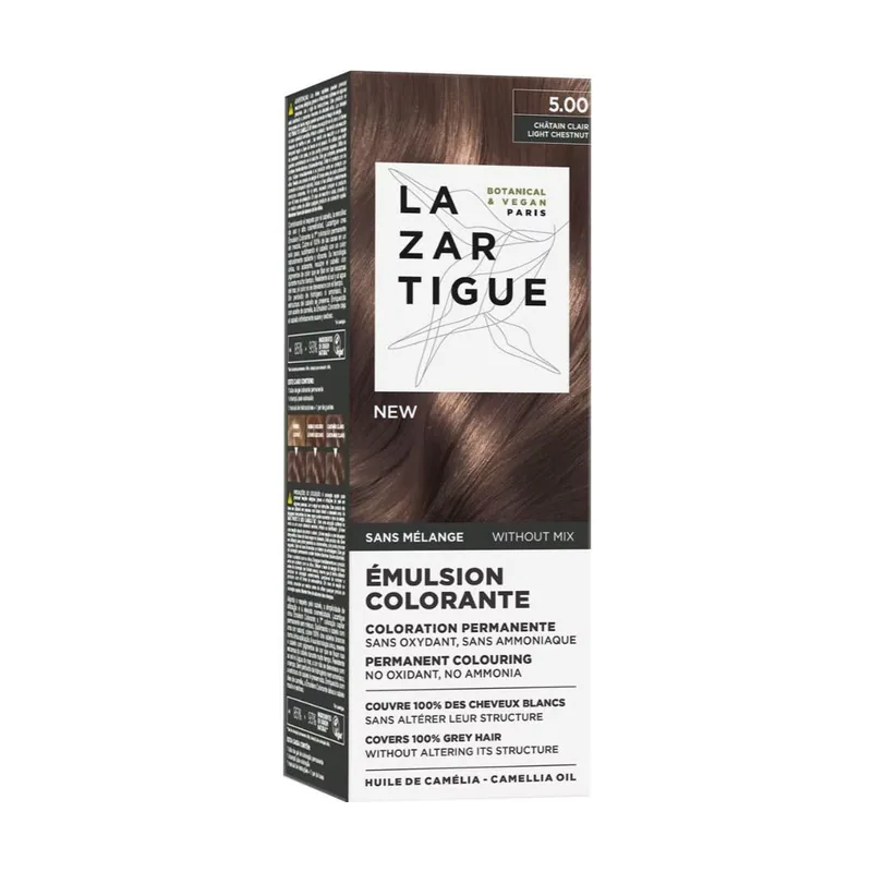Lazartigue EMULSIÓN COLORANTE coloración permanente sin mezcla sin aclarado #5.00