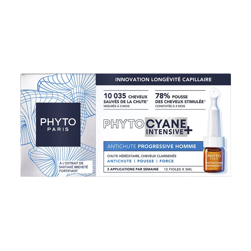 Phyto PHYTOCYANE INTENSIVE+ ampollas hombre 12 u