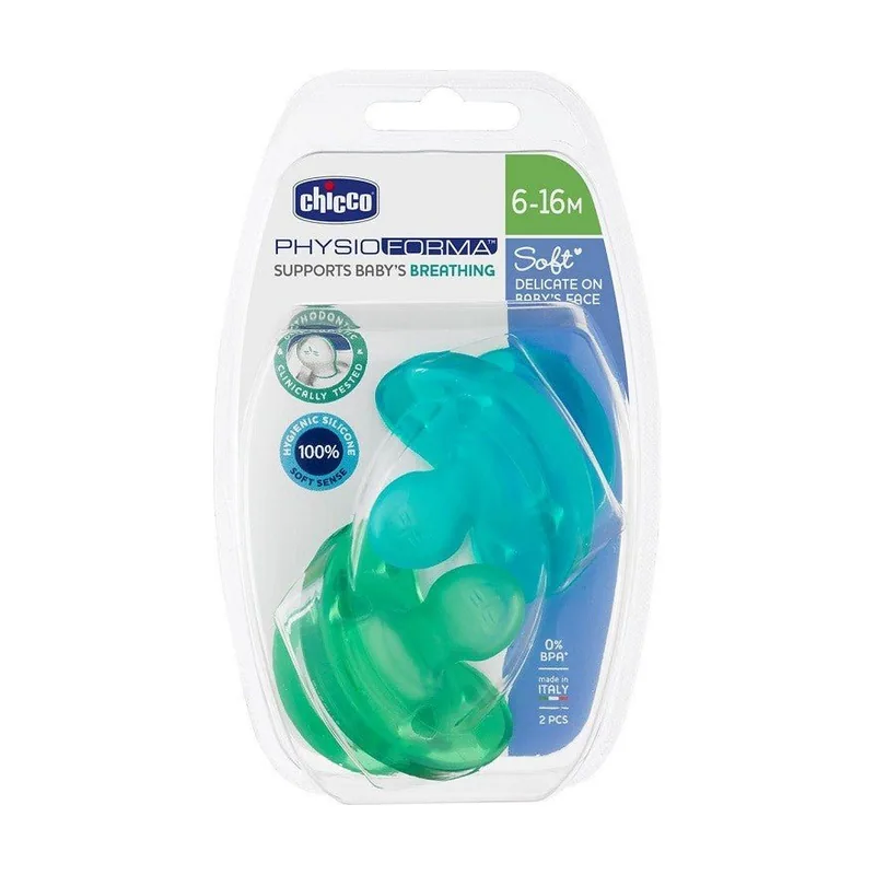 Chicco 2xChupete Physio Soft Silicon Azul 6-16m Todogoma