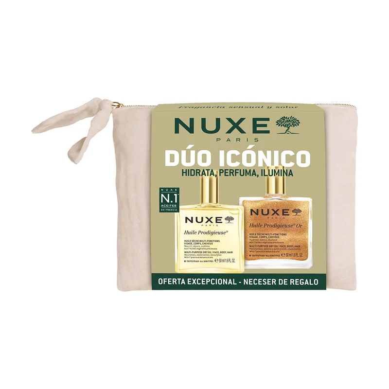Nuxe DÚO Icónico Huile Prodigieuse + Huile Prodigieuse OR Estuche 3 pz