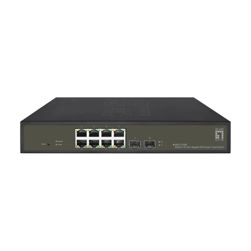 Levelone Semigestionable Level ONE Hilbert 8P POE 10/100/1000 130W +2P SFP 10/100/1000 Carcasa Metalic