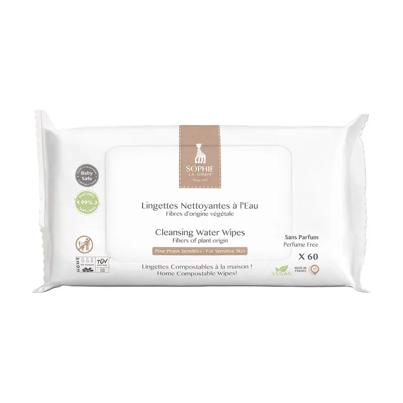 Sophie La Girafe LINGETTES NETTOYANTES a l’eau 60 u