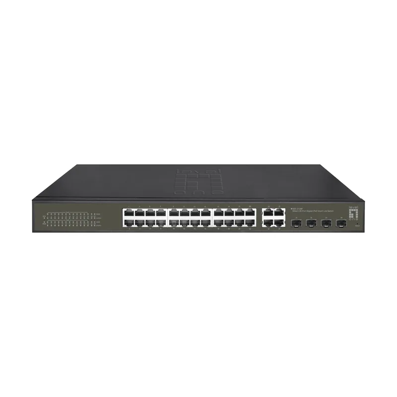 Levelone Semigestionable Level ONE Hilbert 24P POE 10/100/1000 380W +4P SFP Combo 10/100/1000 Carcasa
