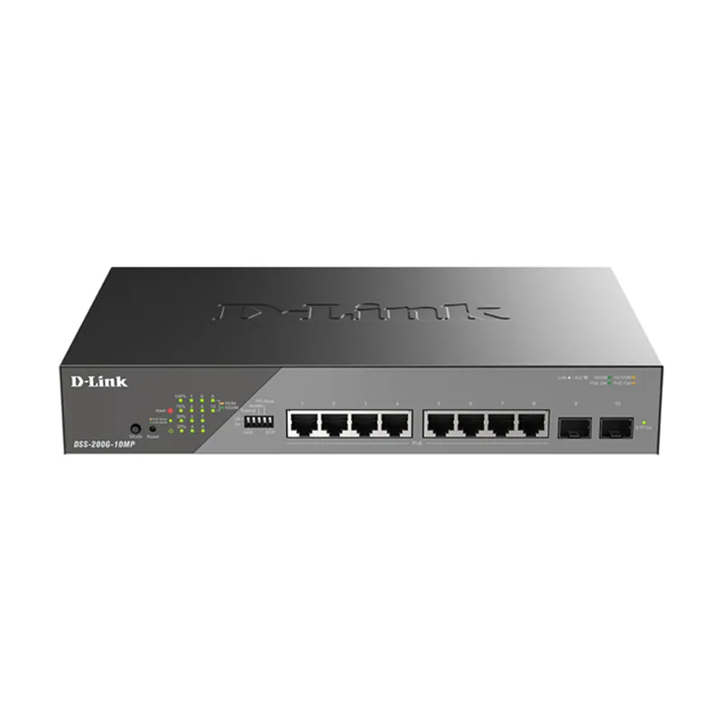 D-Link 10-Port Gigabit Ethernet Long Range PoE+ Surveillance
