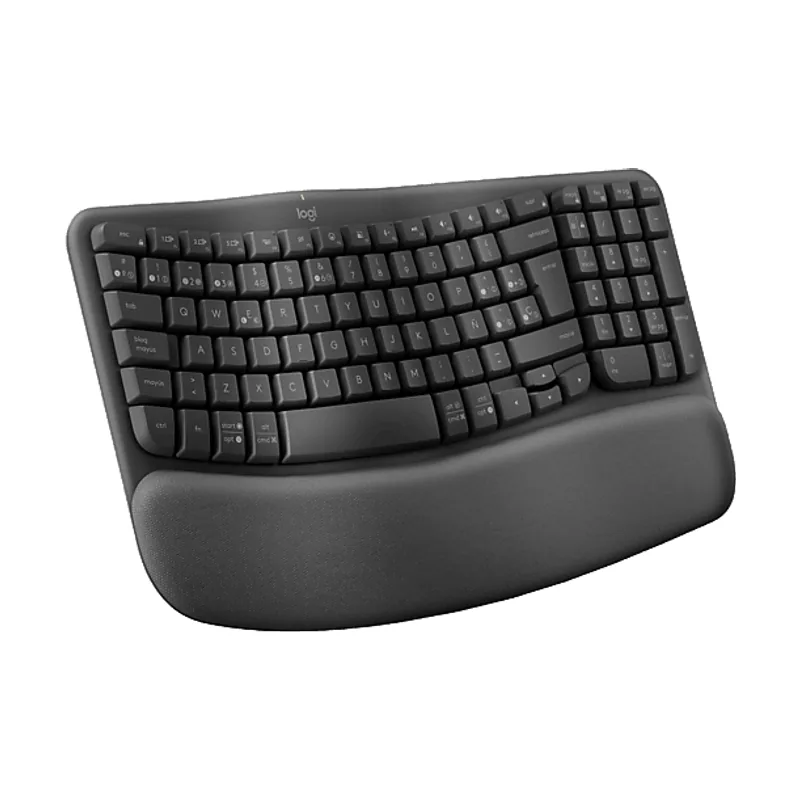 Logitech Wireless Wave Keys Ergonomico Ondulado Repositor Receptor Bolt