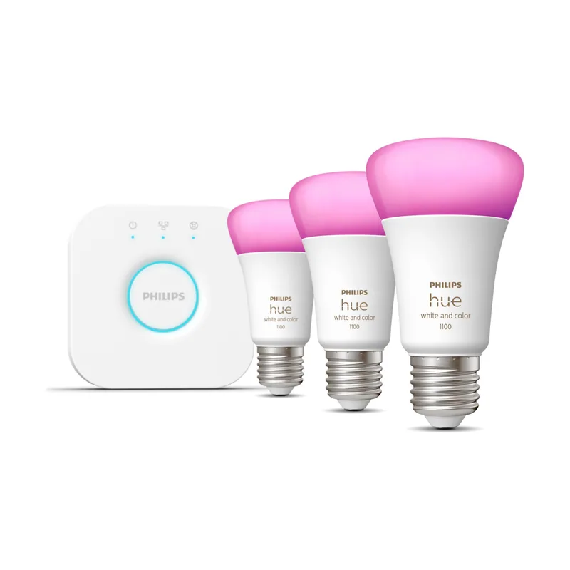 Philips Hue White & Ambiance Kit De Inicio 3 Bombillas Inteligentes E27 1100