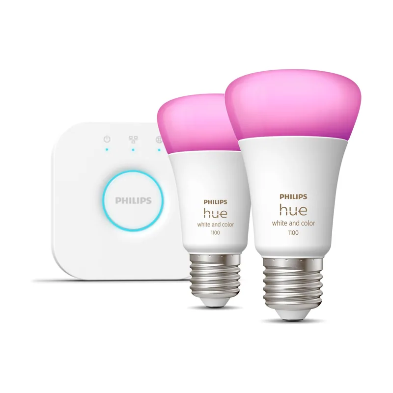 Philips Hue White & Ambiance Kit De Inicio 2 Bombillas Inteligentes E27 1100