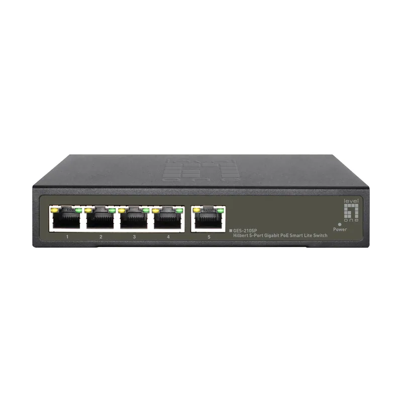 Levelone Semigestionable Level ONE Hilbert 4P POE 10/100/1000 60W + 1P 10/100/1000 Carcasa Metalica