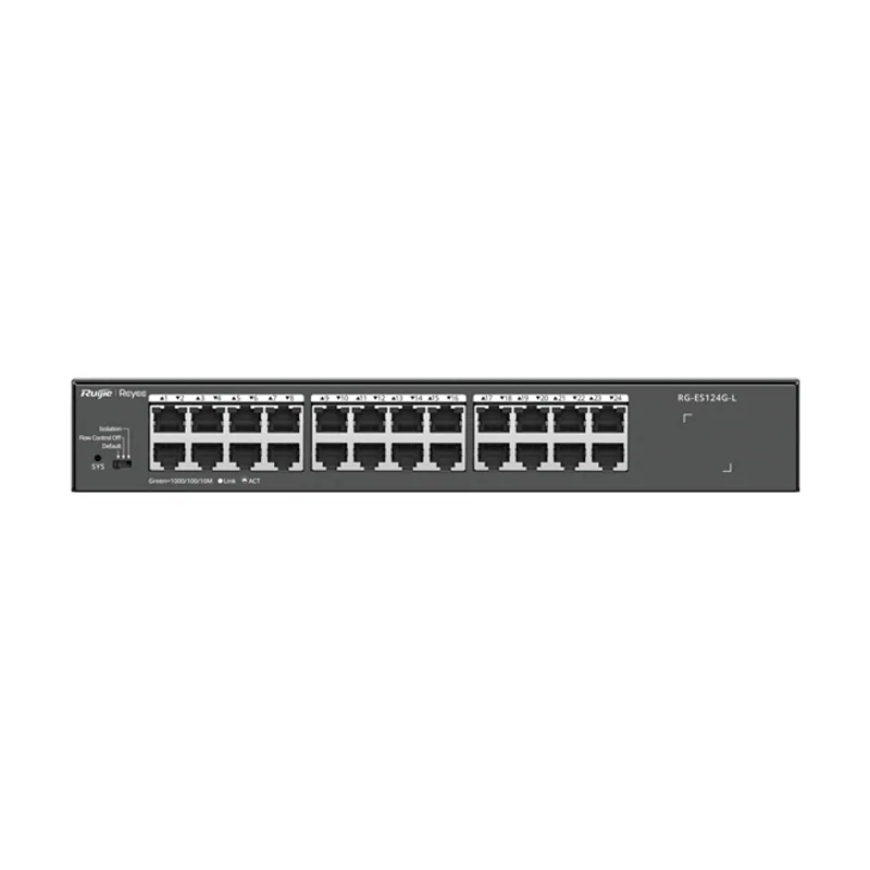 Ruijie Switch NO Gestionable RG-ES124G-L 24xRJ45 Gb Carcasa Metalica Montaje EN Rack