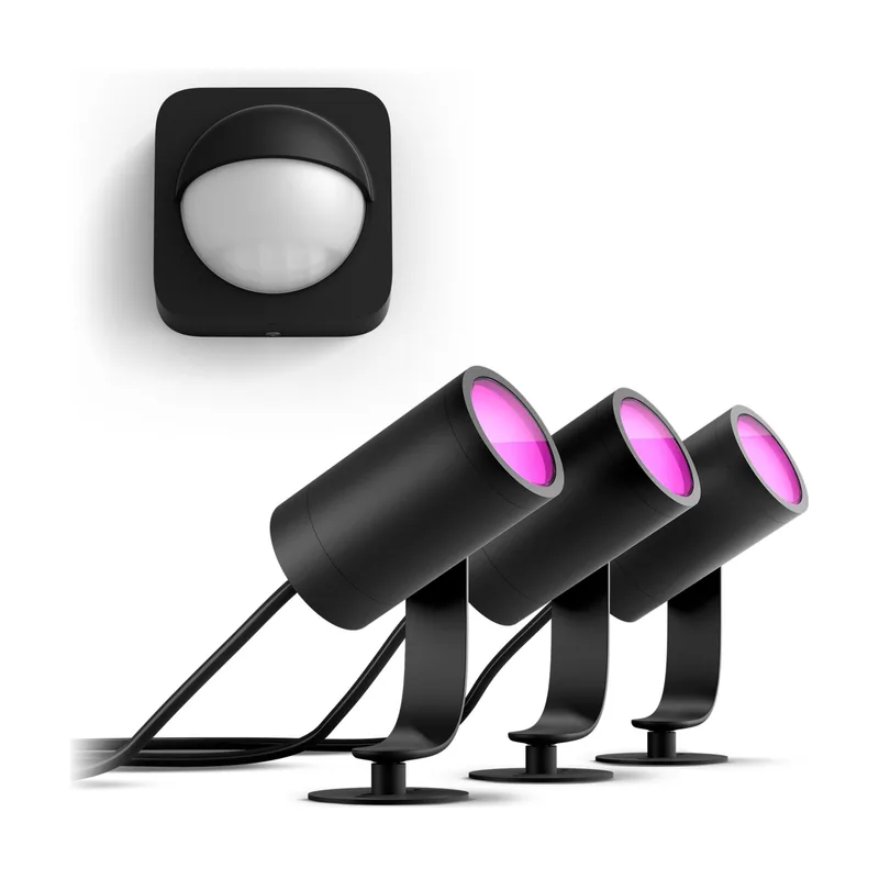 Philips Hue Pack Focos Inteligentes Lily 3un + Sensor De Exterior