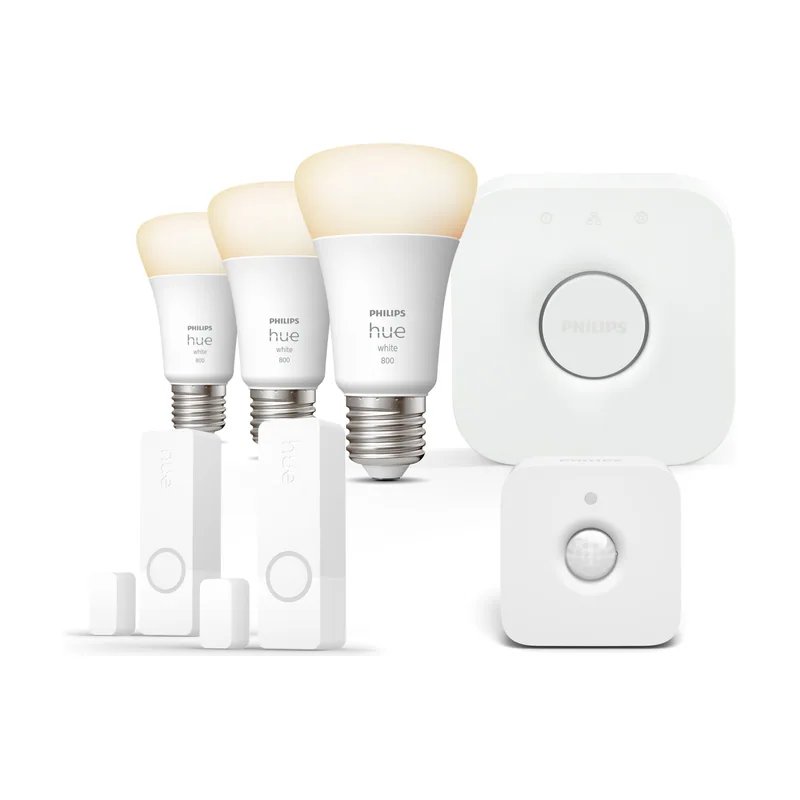 Philips Hue Pack Sensor De Contacto Secure x2un + Sensor Movimiento + Bombillas Inteligentes x3un + Bridge