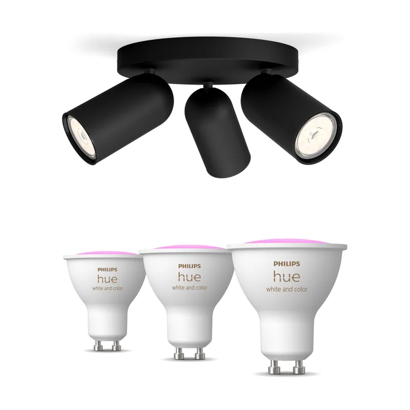Philips Hue Pack X3 Focos Philips Pongee + 3 Bombillas Gu10 Rgb