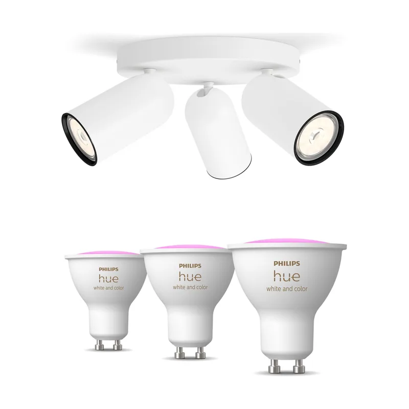 Philips Hue Pack X3 Focos Philips Pongee + 3 Bombillas Gu10 Rgb