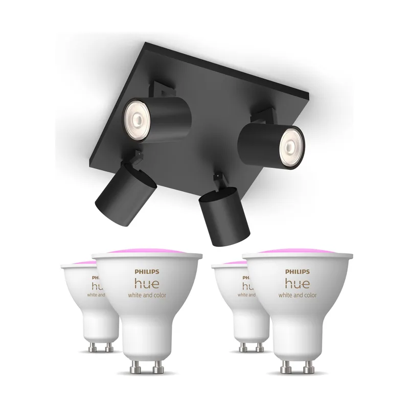 Philips Hue Pack X4 Focos Philips Runner + 4 Bombillas Gu10 Rgb