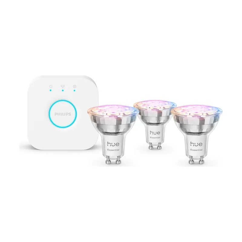 Philips Hue White & Ambiance Starter Kit Essential 3 Bombillas Inteligentes Gu10 345 lm