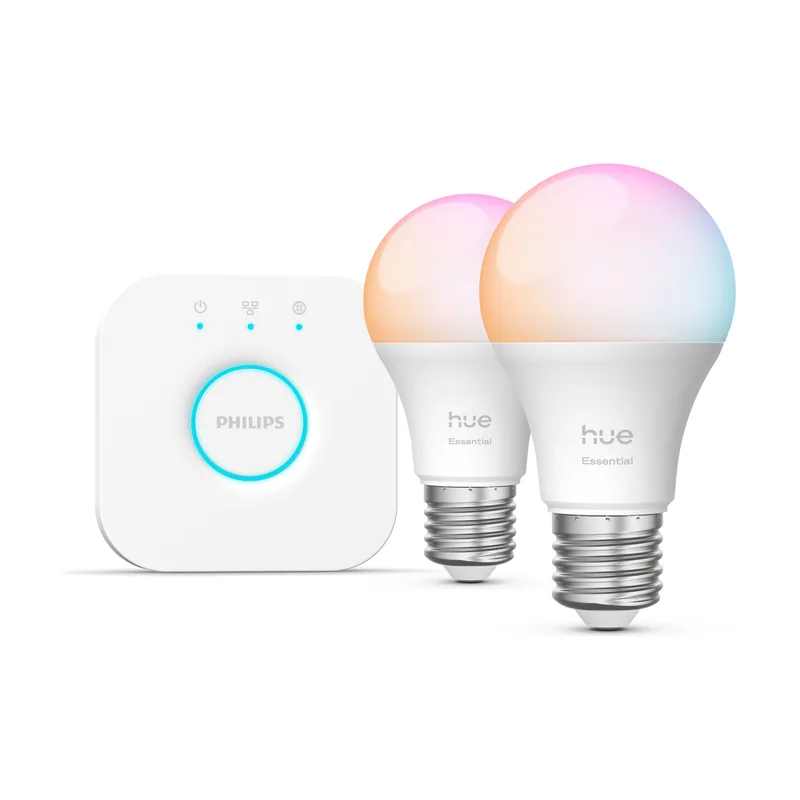 Philips Hue White & Ambiance Starter Kit Essential 2 Bombillas Inteligentes E27 806 lm