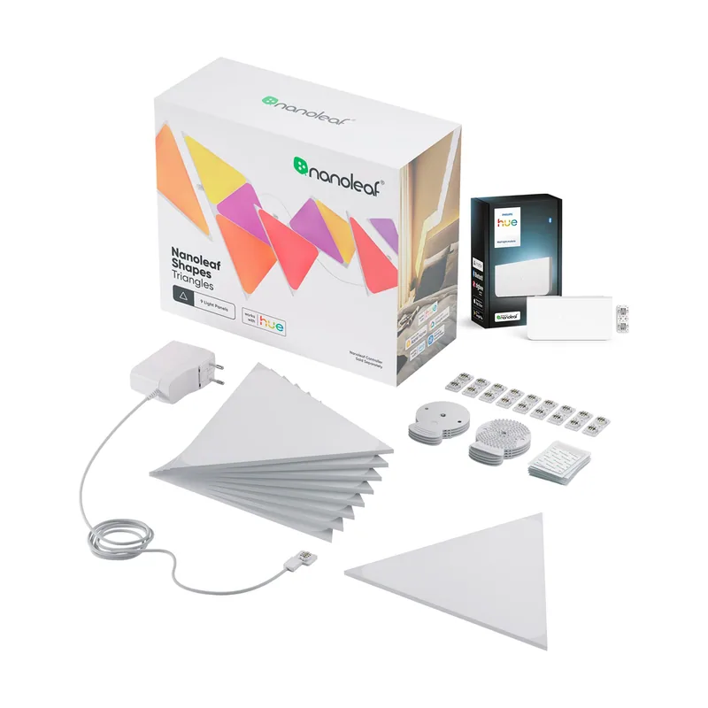 Philips Hue Wall Panel Triangle Starter Set 9 Panels + Wall