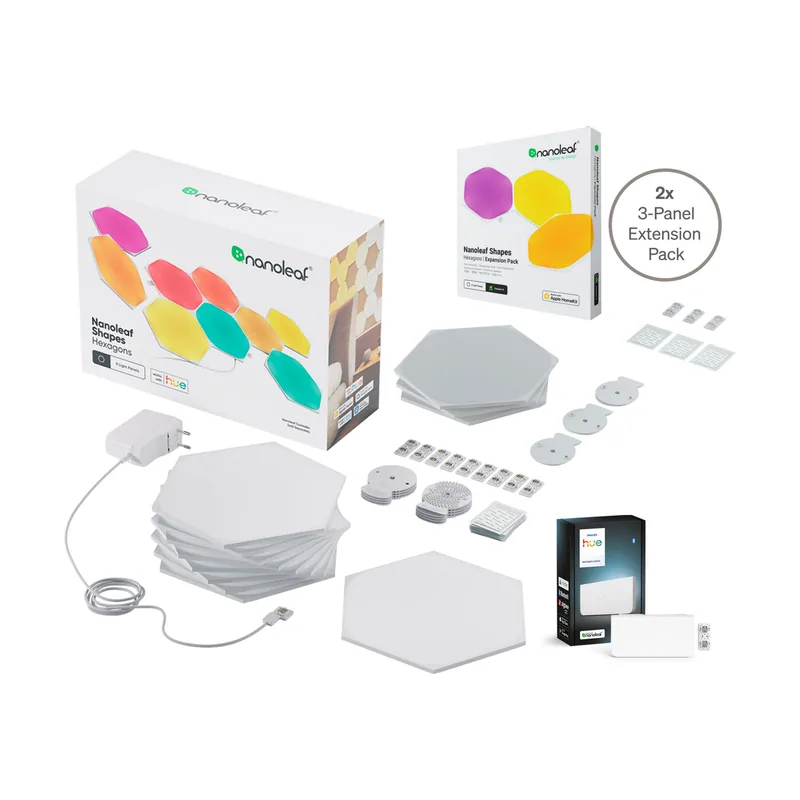 Philips Hue Wall Panel Hexagon Starter Set 15 Panels + Wall
